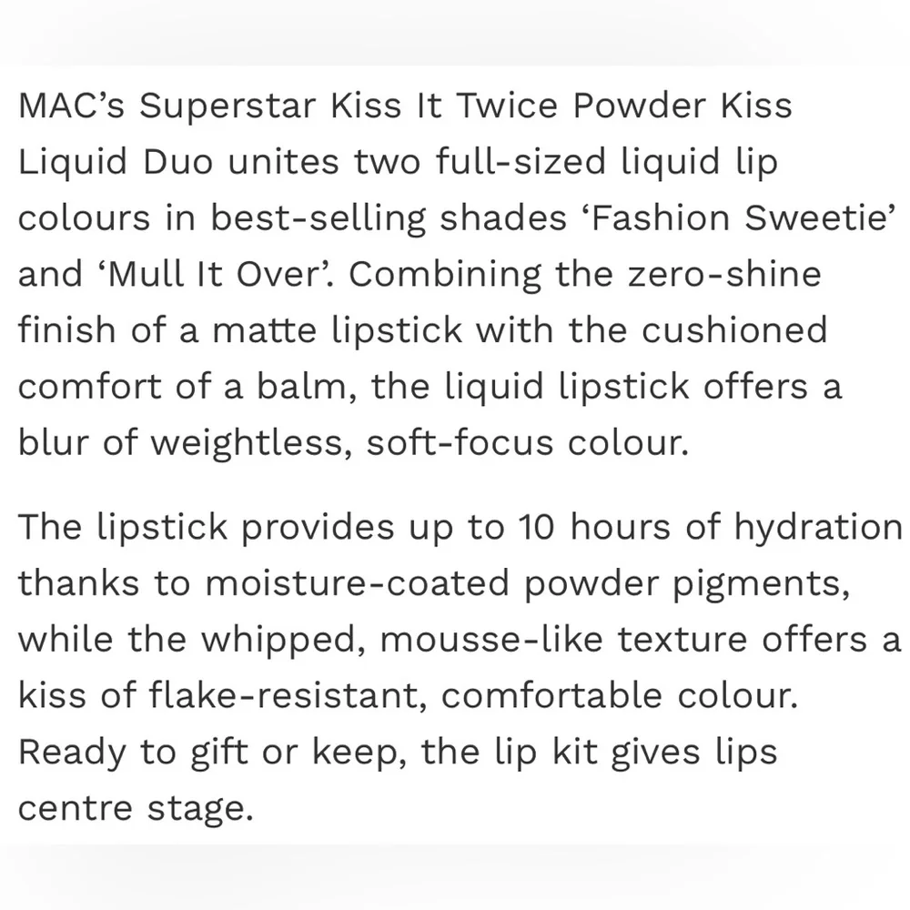 NEW! MAC Kiss It Twice Powder Liquid Lipstick Duo Set